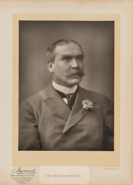 Sir William Wilson Hunter by Herbert Rose Barraud, published by Eglington & Co carbon print, published 1893 NPG Ax27645 © National Portrait Gallery, London