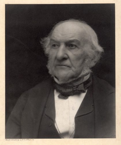 William Ewart Gladstone by Eveleen Myers (née Tennant) platinum print on card mount, 25 April 1890 NPG x36432 © National Portrait Gallery, London
